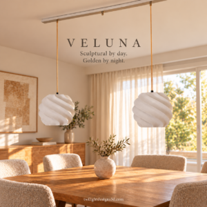 VELUNA | White & Gold Spiral Pendant Lamp